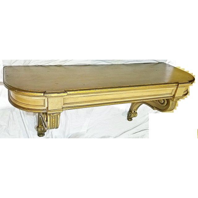 1930s 1930s Louis XVI Style Painted Gilt Wall Console Shelf For Sale - Image 5 of 11
