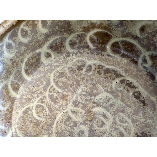 Beige Crystalline Flow Glazed Studio Ceramic Bowl by Helma Klett, Fredelsloh, Germany, 1980s For Sale - Image 8 of 13