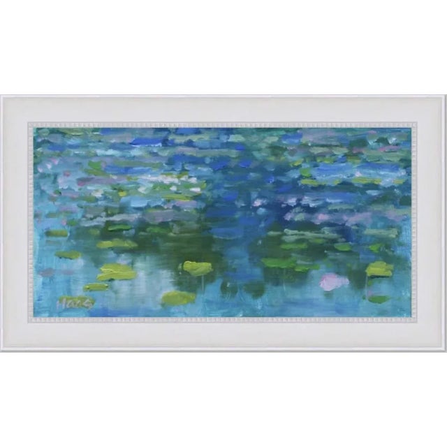 2020s Lily Pond Reflections (Modern Impressionist Oil Painting) For Sale - Image 5 of 8