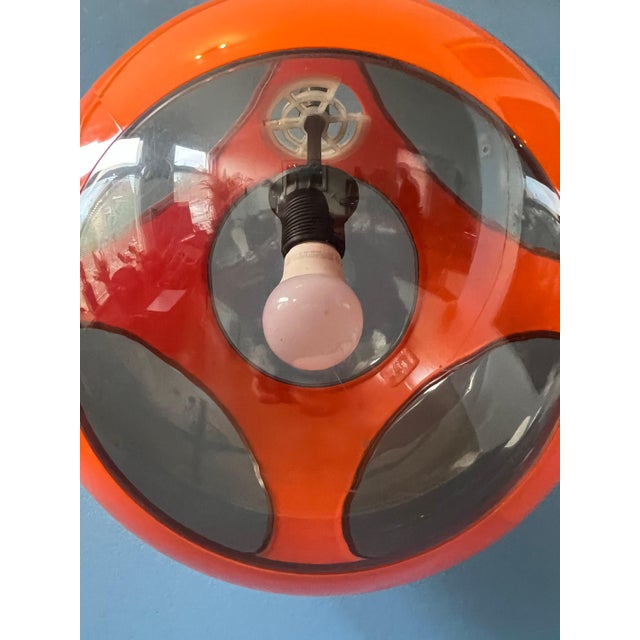 Mid-Century Space Age Orange Bug Eye Pendant Lamp by Luigi Colani, 1970s For Sale - Image 9 of 11