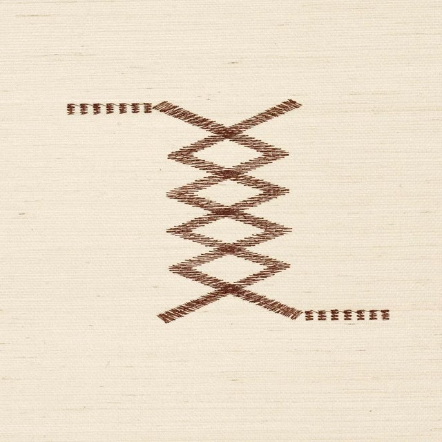 Contemporary SAMPLE - Schumacher x A Rum Fellow Kin Sisal Embroidery Wallpaper In Hazel On Ivory For Sale - Image 3 of 5