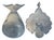 21 In. Tall Art Glass Clear Fluted Confetti Blue Speckled Flower Shaped Vase For Sale - Image 17 of 17