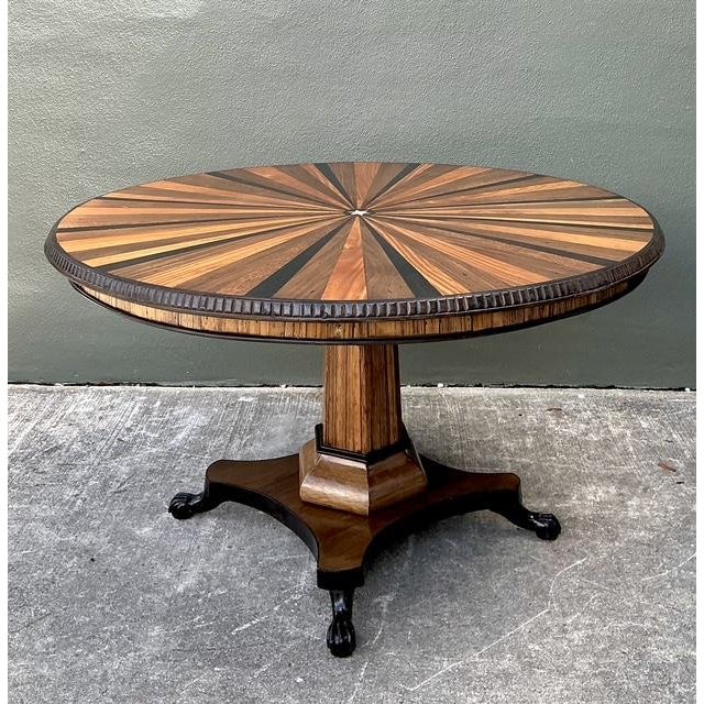 Late 20th Century Vintage Starburst Inlay Dining Table For Sale - Image 5 of 12
