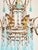 Vintage Gilt Metal Italian Chandelier With Blue Opaline Crystals For Sale - Image 9 of 12