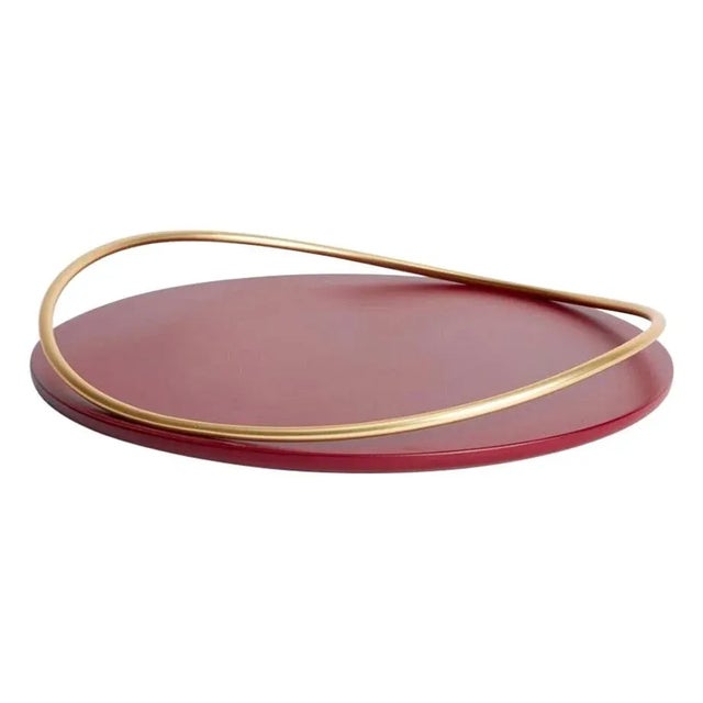 Burgundy Touché a Tray by Mason Editions For Sale - Image 4 of 4