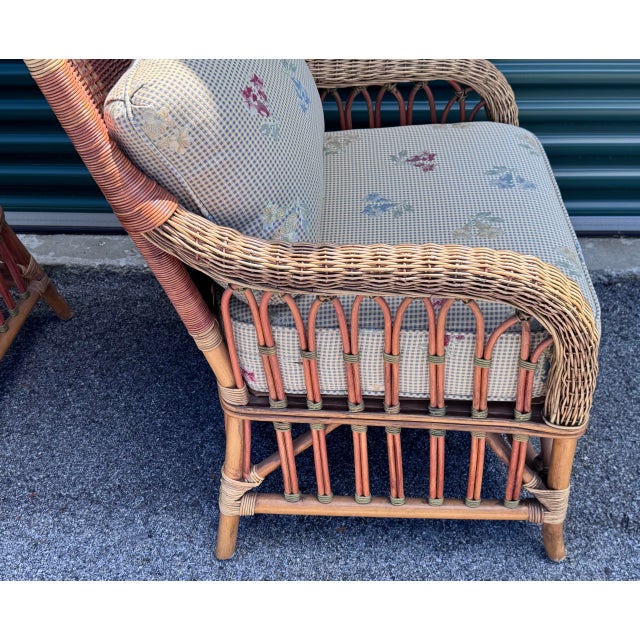 Beige Vintage 1980s Braxton Culler Style Rattan Lounge Chairs, a Pair For Sale - Image 8 of 12