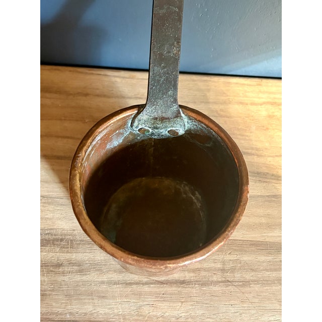 Metal 19th Century French Dovetailed Copper Saucepan With Forged Iron Handle For Sale - Image 7 of 7