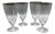 West Germany 1940s Platinum Rim Stemmed Water Glasses - Set of 4 For Sale