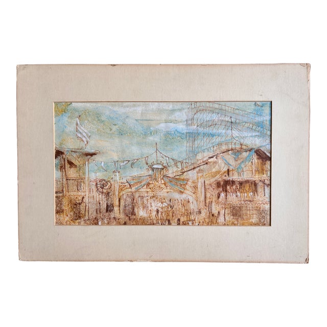 Midcentury Americana Carnival Painting Attributed to Adams Wirt Garrett For Sale