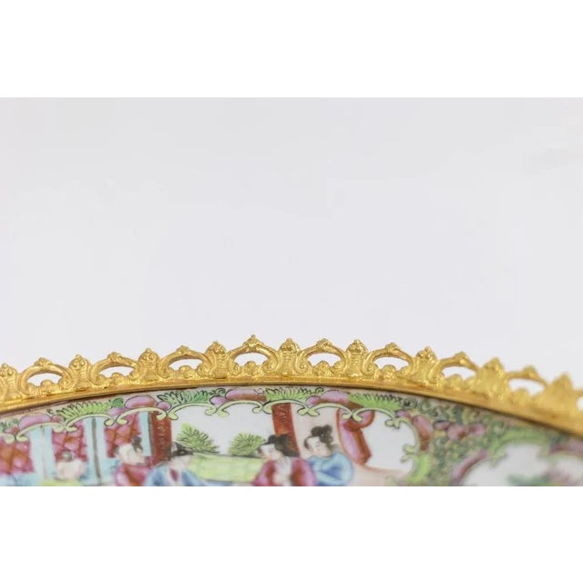 Metal Canton Porcelain and Bronze Plate, 1880s For Sale - Image 7 of 8