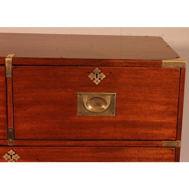 19th Century Naval Chest of Drawers in Light Mahogany For Sale - Image 3 of 13