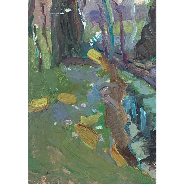 1960s Forest Landscape Oil Painting, Ukrainian Art, 1960s For Sale - Image 5 of 6