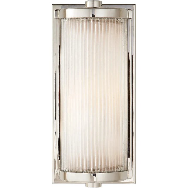 Modern Thomas O'Brien for Visual Comfort Signature Dresser Short Glass Rod Light in Polished Nickel with Frosted Glass Liner For Sale - Image 3 of 4
