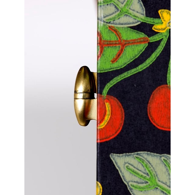 Josef Frank Beautiful Ivy Cabinet, Cherry, Brass, Josef Frank 'Paradiset' Wallpaper For Sale - Image 4 of 12