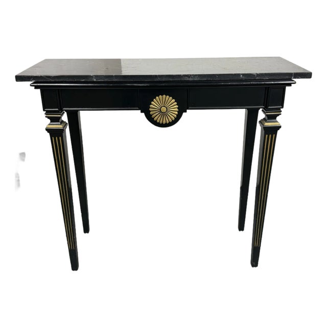 Vintage Empire Style Console + Marble Top For Sale