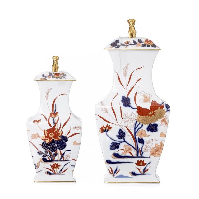 Porcelain Samatra Jars from Vista Alegre, Set of 2 For Sale - Image 6 of 6