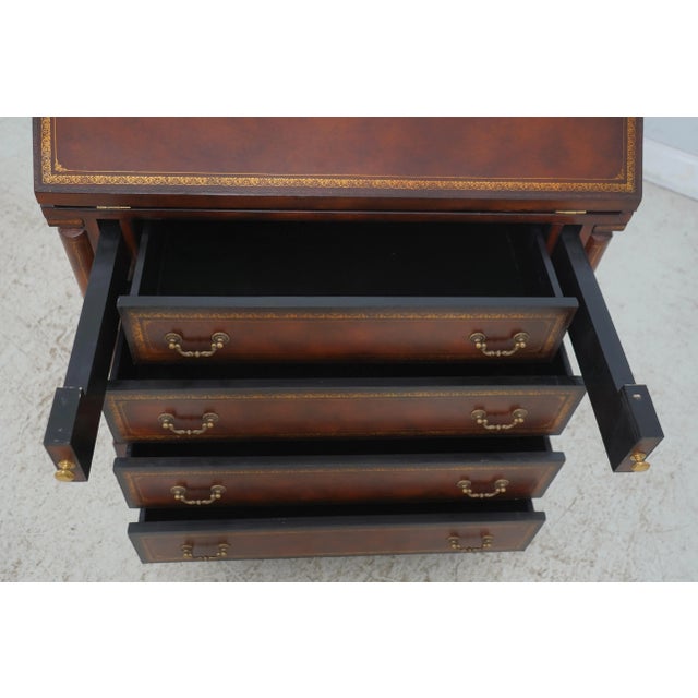 Maitland Smith Tooled Leather Slant Front Desk For Sale In Philadelphia - Image 6 of 12