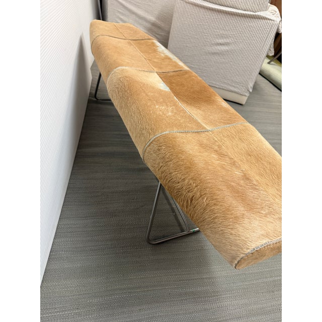 Modloft Carey Bench, Hair on Hide For Sale - Image 9 of 12