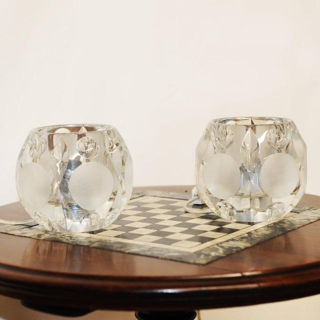 German Frosted Glass Circular Table Lamps from Peill & Putzler, 1970s, Set of 2 For Sale - Image 9 of 10