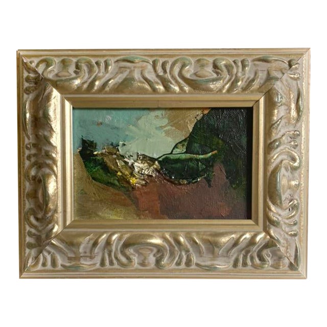 "Rich Soil" 2026 Mini Painting by Jessalin Beutler With Vintage Frame For Sale