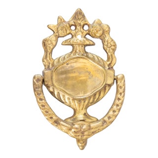 Antique Art Nouveau French Brass Door Knocker For Sale