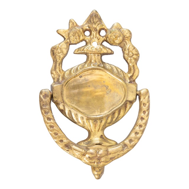 Antique Art Nouveau French Brass Door Knocker For Sale
