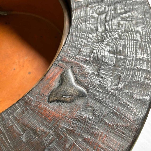 Brown Large Antique Wood Carved Hibachi, 1890s For Sale - Image 8 of 18