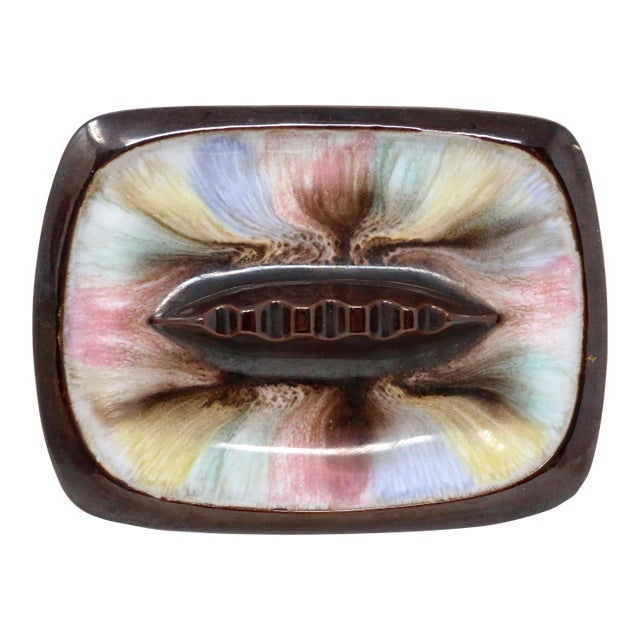 Vintage Multicolor Mid-Century Ceramic Ashtray For Sale
