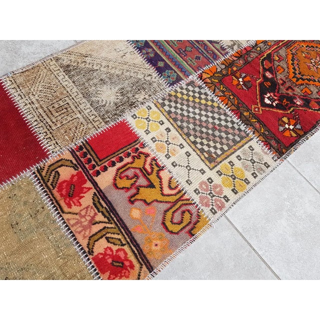 Red Mid 20th Century Oushak Wool Bohemian Runner Rug For Sale - Image 8 of 10