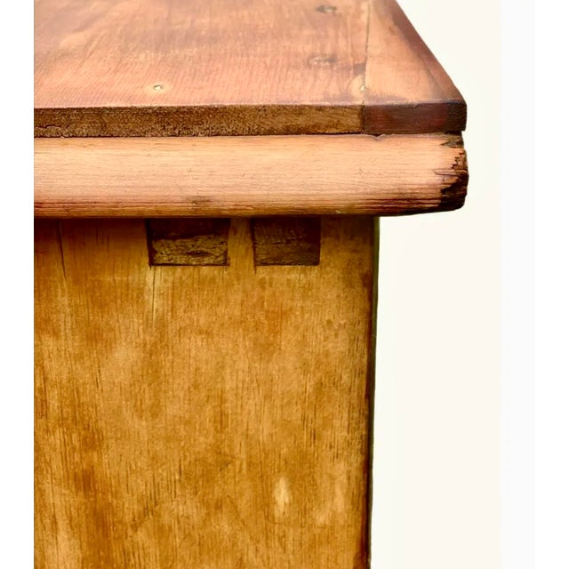 19th C. English Signed Scrubbed Pine Commode For Sale - Image 11 of 12