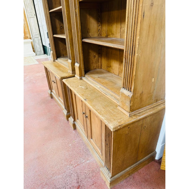Pair of Antique Pine French Bookshelves For Sale - Image 9 of 11