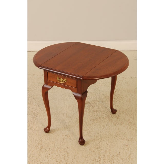 Brown Pair Stickley Cherry Drop Lead Living Room End Tables For Sale - Image 8 of 18