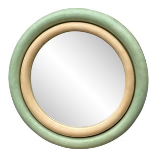 1980 Large Faux Goatskin Mirror in the Style of Karl Springer For Sale