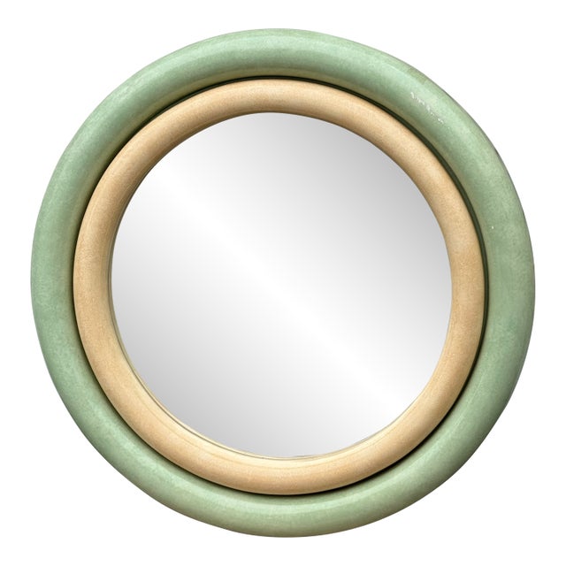 1980 Large Faux Goatskin Mirror in the Style of Karl Springer For Sale