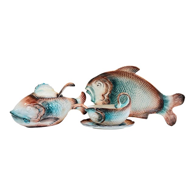 Vintage R. Blanche Fish 3 Piece Serving Set (Italy) For Sale
