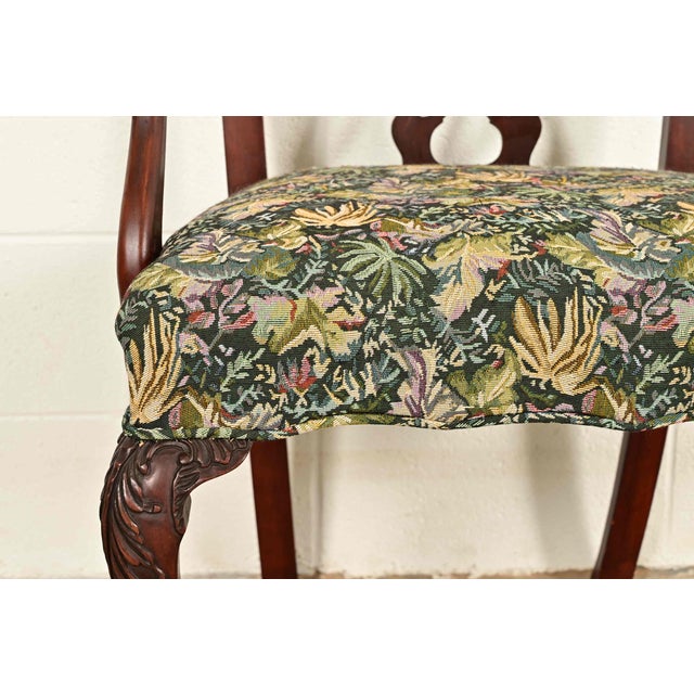 Romweber Antique Chippendale Carved Mahogany Dining Chairs, Set of Six For Sale - Image 9 of 14