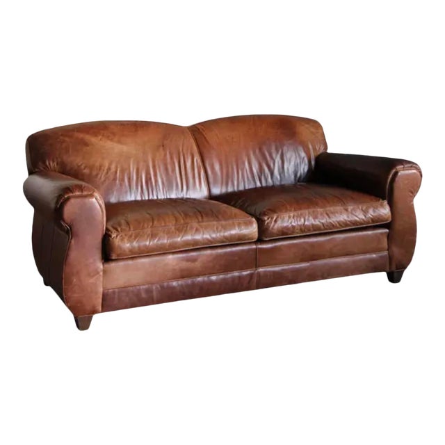 Vintage Restoration Hardware Distressed Leather Sofa Chairish If so what leather and do you like?