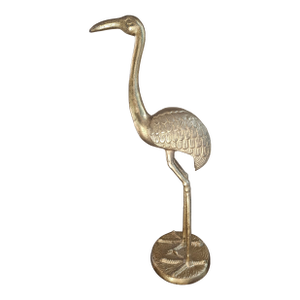 Vintage Brass Sculpture of Flamingo