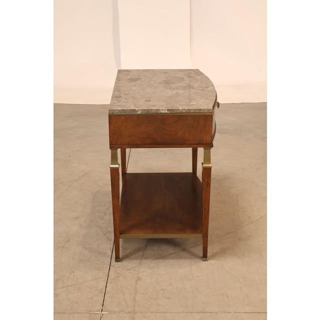 Johnathan Charles 'Barcelona' Marble Top Walnut Nightstand For Sale - Image 17 of 18