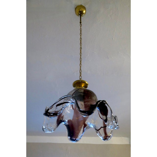 Large Art Glass Pendant Light by Pertti Santalahti for Humppila, 1960s For Sale - Image 14 of 14