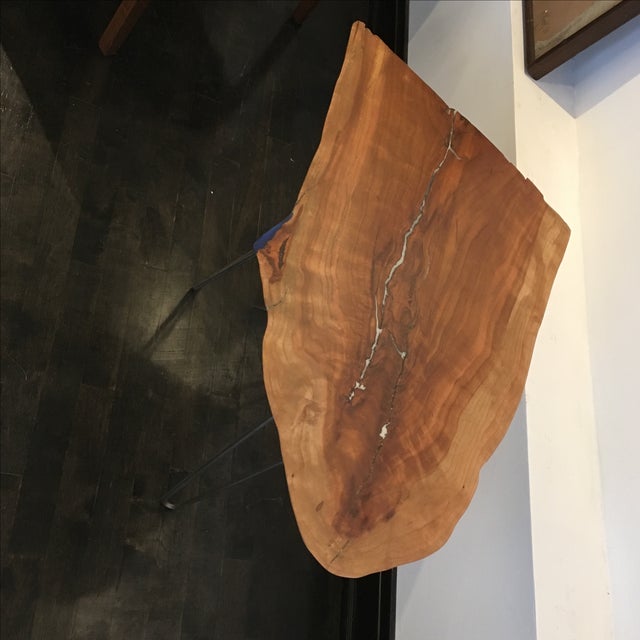 2010s Live Edge End Table With Hairpin Legs For Sale - Image 5 of 9