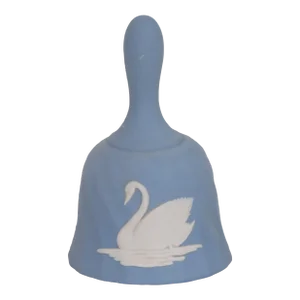Wedgwood England Jasperware Blue With White Swan and Snowflake Bell