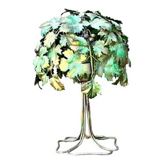 Vintage Italian Grape Leaf Table Lamp For Sale