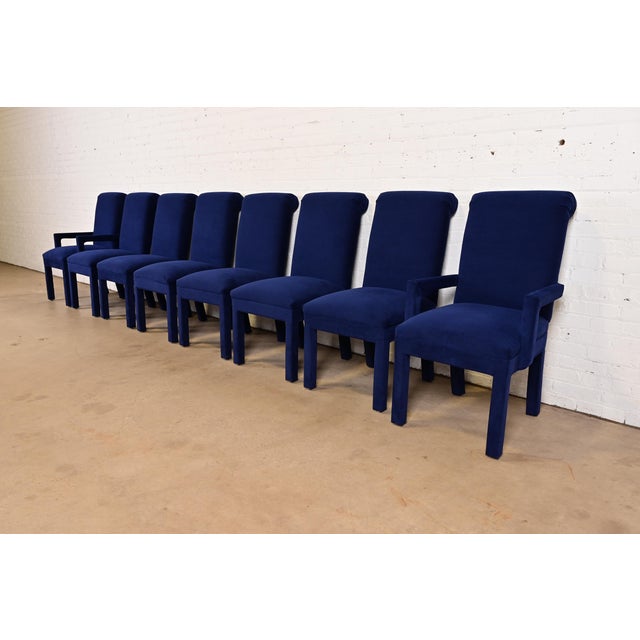 Paul Evans for Directional Modern Parsons Upholstered Dining Chairs, Set of Eight For Sale - Image 10 of 10