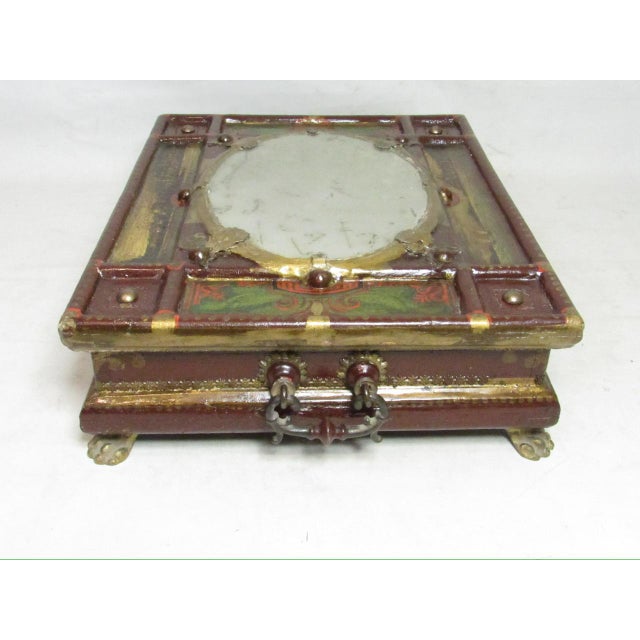 Italian Antique Italian Painted Jewelry Box For Sale - Image 3 of 18