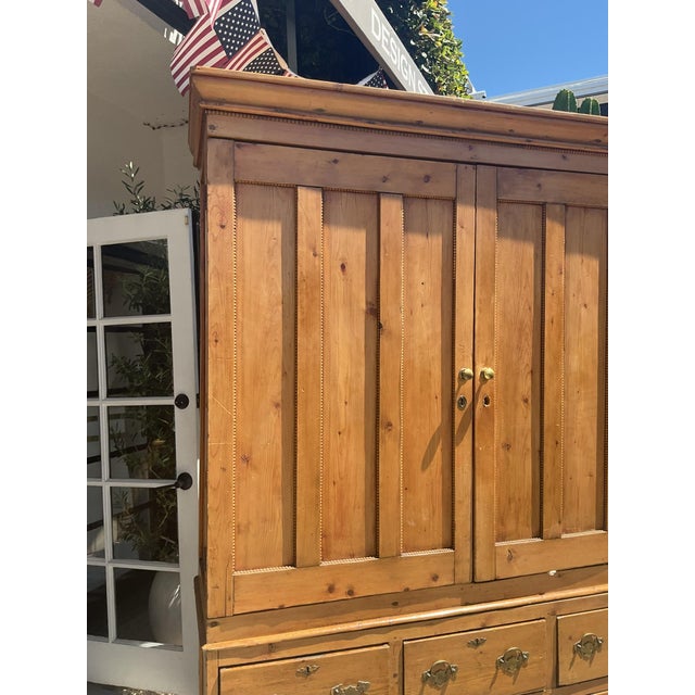 French Provincial Antique Pine Cabinet W/ 5-Drawers For Sale - Image 3 of 11