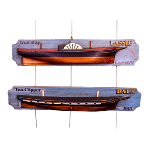Late 19th-Early 20th Century Pair of Half Hulls Models