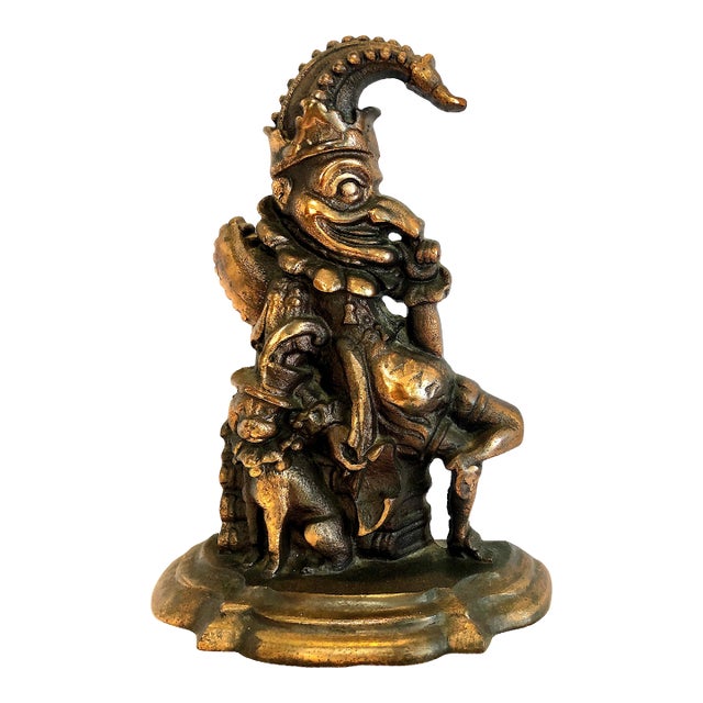 Cast Iron Doorstop of “Mr. Punch & Toby” For Sale