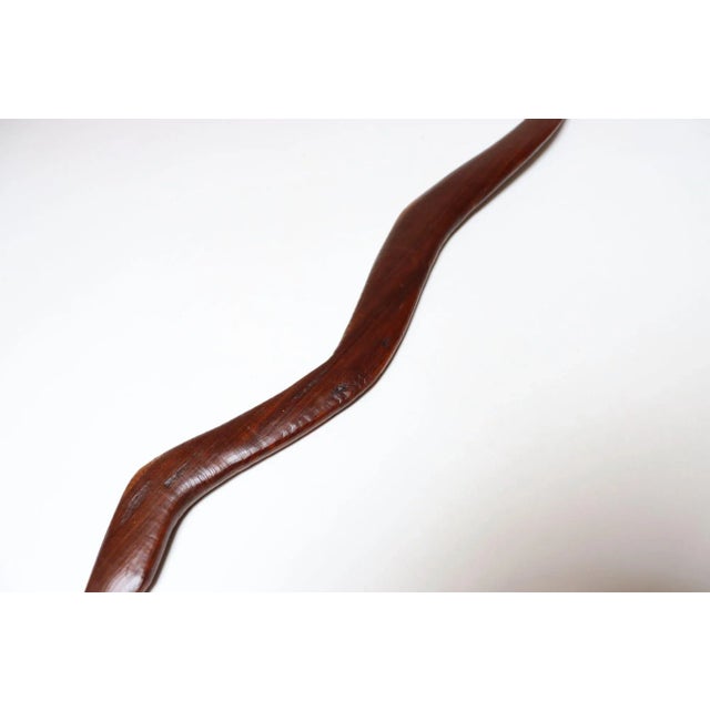 Brown American Folk Art Hand-Carved Rosewood Snake For Sale - Image 8 of 12