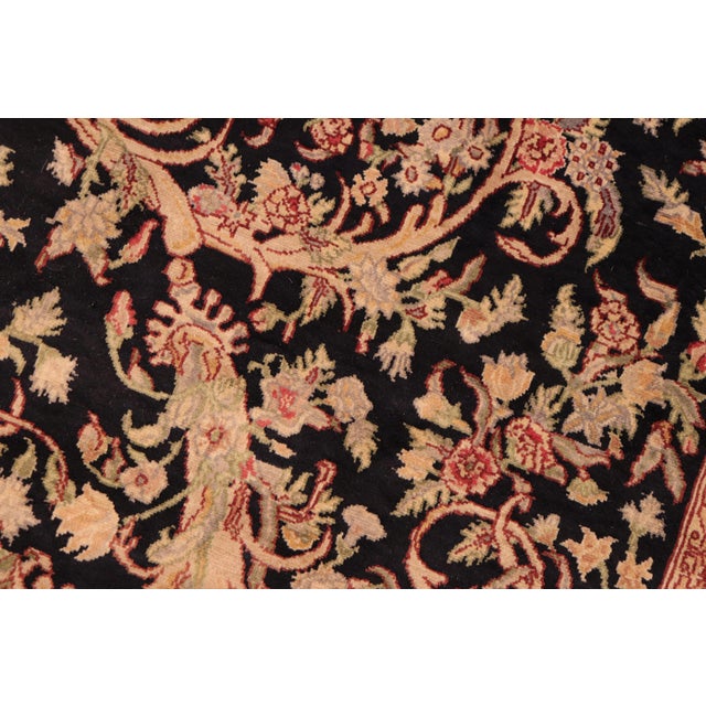 Shabby Chic Shabby Chic Medallion 1990's Pak-Persian Black/Gold Wool Rug - 5'11'' X 9'1'' For Sale - Image 3 of 9